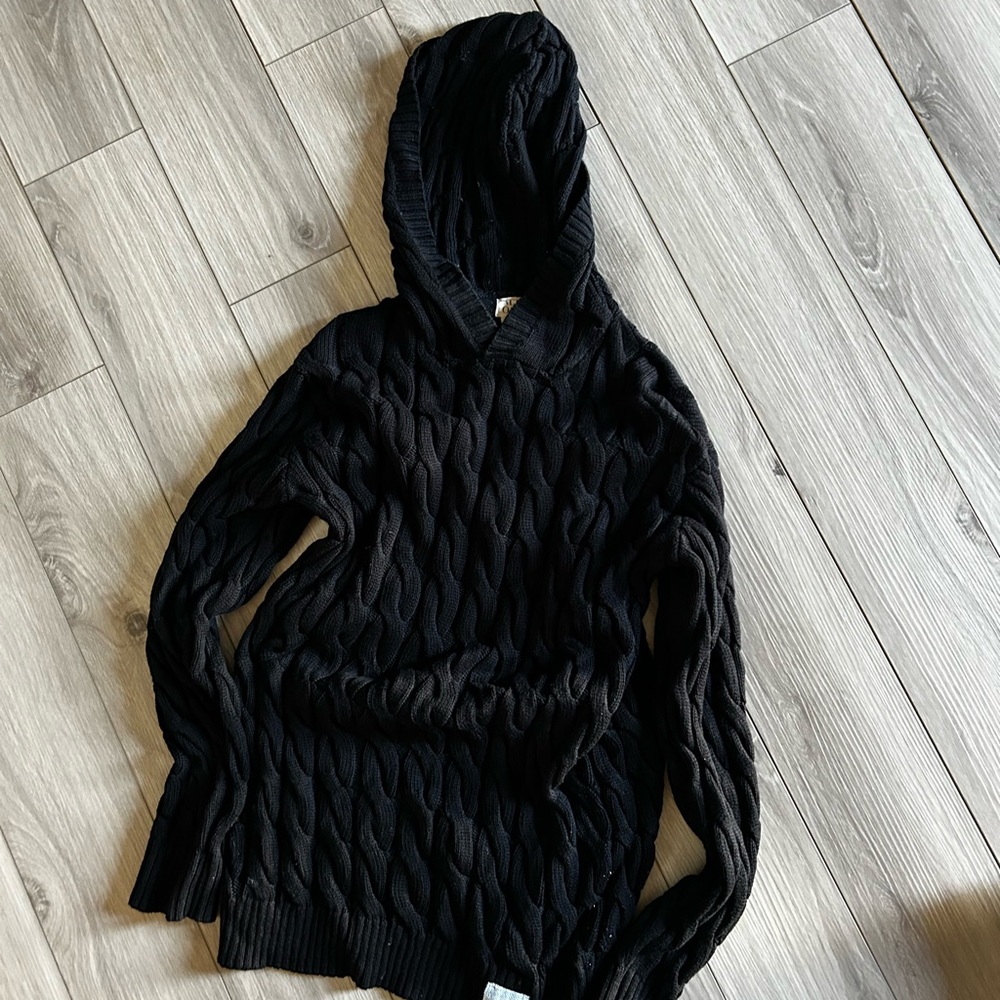 Reuben Oliver Pima Cotton Cable Knit Hoodie